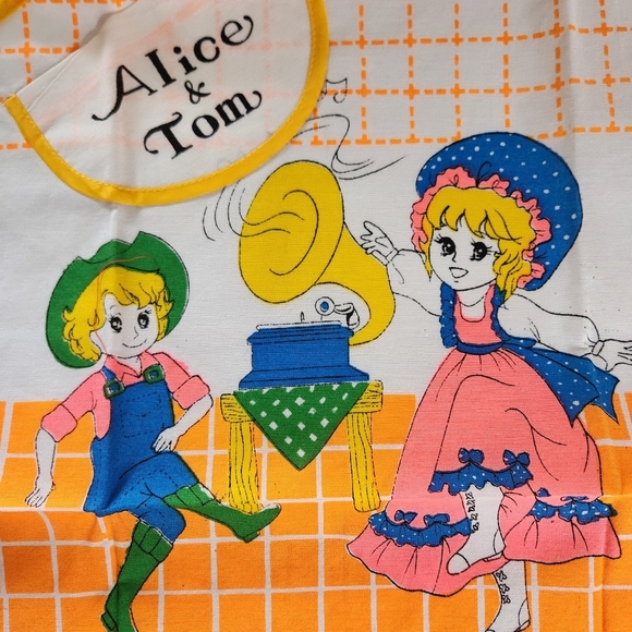 Vintage Apron Lot Of 3 Kitschy Kids 1960s 1970s Vinyl Backing Kitchen Baking - Picture 3 of 7